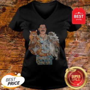 Official Freddie Mercury Hug Cats V-Neck