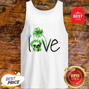 Official Love Skull Shamrock St Patricks Day Tank Top