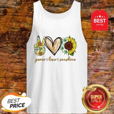 Official Peace Love Sunshine Weed Sunflower Tank Top