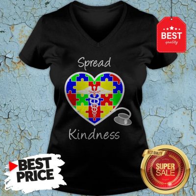Autism Awareness Spread Kindness Nurse Heart Stethoscope V-Neck