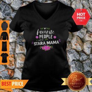 Official My Favorite People Call Me Stara Mama Flower V-Neck