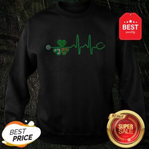 Irish Nurse Heartbeat Stethoscope St. Patricks Day Outfit Sweatshirt