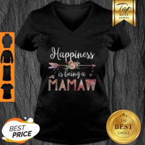 Happiness Is Being A Mamaw Floral Mother’s Day Grandma V-Neck