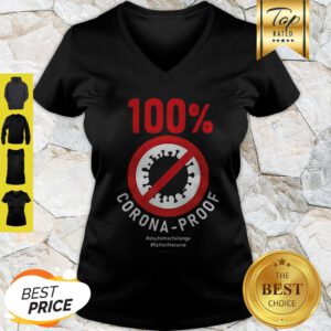100% Corona-Proof #Stayhomechallenge #Flattenthecurve V-Neck