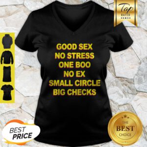 Good Sex No Stress One Boo No Ex Small Circle Big Checks V-Neck