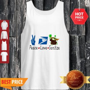 Baby Yoda Peace Love Sanitize United States Postal Service Tank Top