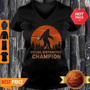 Bigfoot Toilet Paper Social Distancing Champion Sunset V-Neck