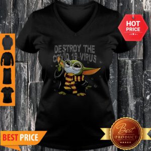 Baby Yoda Mashup Harry Potter Destroy The Covid-19 Virus V-Neck