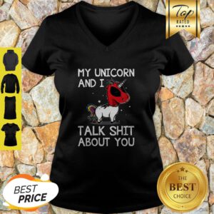 My Unicorn And I Talk Shit About You Deadpool Unicorn V-Neck
