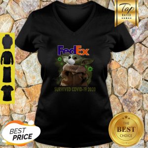 Official Baby Yoda FedEx Survived Covid 19 2020 V-Neck