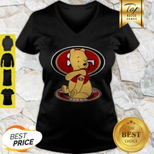 Disney Pooh Tattoo San Francisco 49ers Logo V-Neck