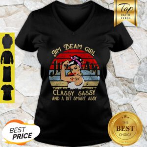 Jim Beam Girl Classy Sassy And A Bit Smart Assy Vintage V-Neck