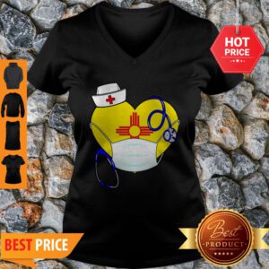 Love New Mexico Nurse Mask Coronavirus V-Neck