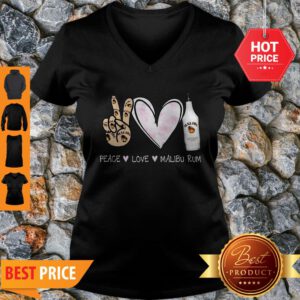 Official Peace Love Malibu Rum Cocktail V-Neck