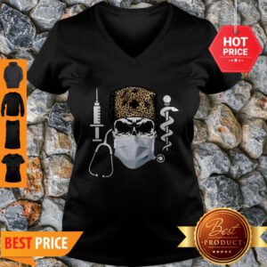 Official Skull Nurse Leopard Coronavirus V-Neck
