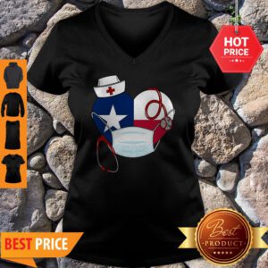Official Nurse Texas Flag Heart V-Neck