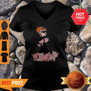 Pig A Cool Lady Crewneck Sorry My Nice Button Is Out Of Order But My Bite Me Button Works Just Fine V-Neck