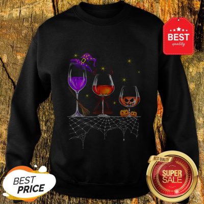 Funny Wine Glass Of Witchcraft Halloween Vintage Sweatshirt