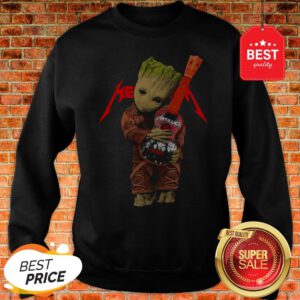 Official Baby Groot Hug Metallica Guitar Sweatshirt