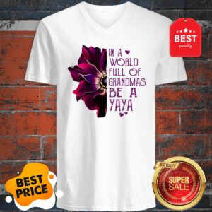 Anemone Flower In A World Full Of Grandmas Be A YaYa V-Neck