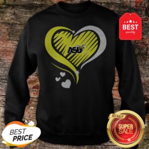 Love Arizona State University ASU Bee Heart Sweatshirt