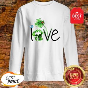 Official Love Skull Shamrock St Patricks Day Sweatshirt