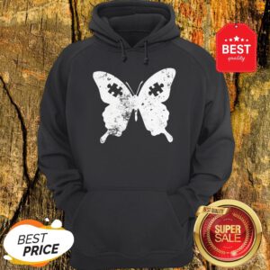 Butterflies Autism Awareness Puzzle Pieces Gift Ideas Mom Hoodie