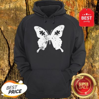 Butterflies Autism Awareness Puzzle Pieces Gift Ideas Mom Hoodie