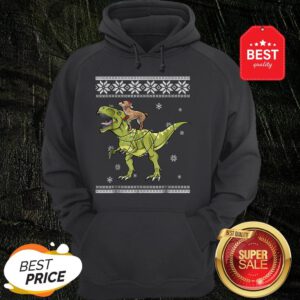 Beautiful Chihuahua Riding T Rex Dinosaur Christmas Light Xmas Hoodie