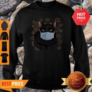 Official Black Cat Face Mask Sweatshirt