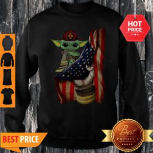 Official American Flag Baby Yoda Tattoo Firefighters Sweatshirt