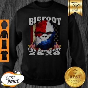 Bigfoot For President 2020 American Flag Sweatshirt