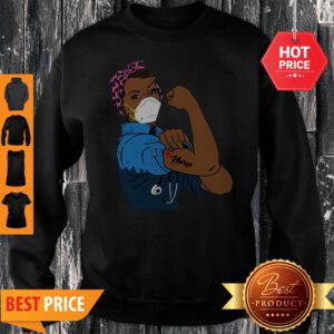 Black Strong Woman Mask Nurse Coronavirus Sweatshirt