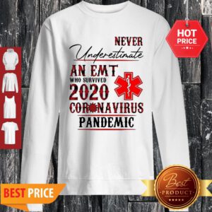 Never Underestimate An EMT Who Survived 2020 Coronavirus Pandemic Sweatshirt