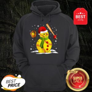 Official Hot Softball Snowman Christmas Hoodie