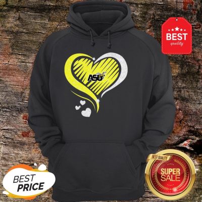 Love Arizona State University ASU Bee Heart Hoodie