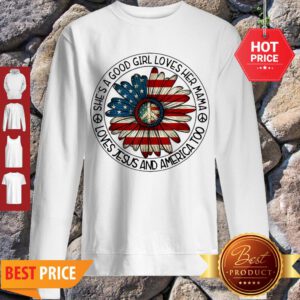 Original Patriotic Girl Loves Her Mama Jesus & America Daisy Sweatshirt