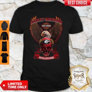 Nice Skull Georgia Bulldogs Motor Harley Davidson Cycles Shirt