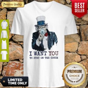 Uncle Sam Mask I Want You To Stay On The Couch V-Neck
