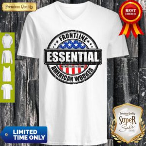 Frontline Essential American Worker American Flag V-Neck