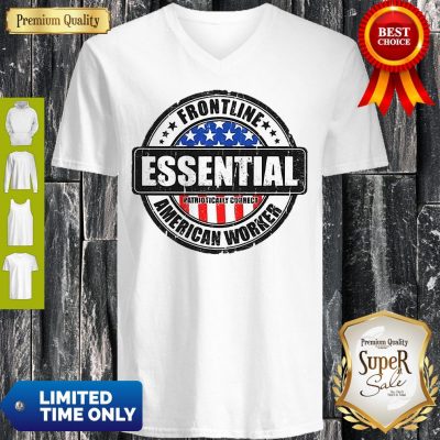 Frontline Essential American Worker American Flag V-Neck