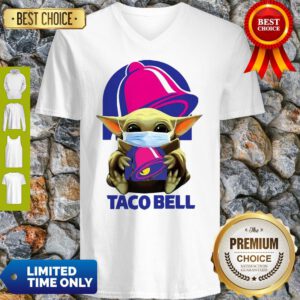 Star Wars Baby Yoda Mask Hug Taco Bell COVID-19 V-Neck
