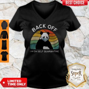 Nice Vintage Panda Back Off Im On Self Quarantine V-Neck