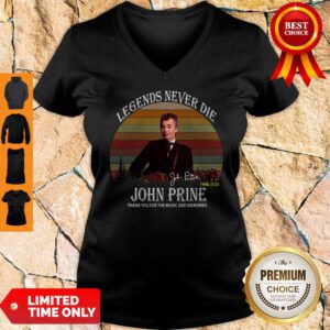 John Prine Legends Never Die 1946 2020 Signature Vintage V-Neck