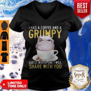 Owl I Has A Coffee And A Grumpy Guess Which One I Will Share With You V-Neck