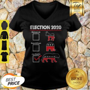 Election 2020 Democrat Republican Joe Exotic Tiger V-Neck