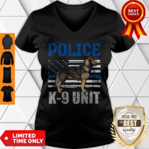 Police K-9 Unit Shirt Thin Blue Line Officer Dog Costume Pullover V-Neck