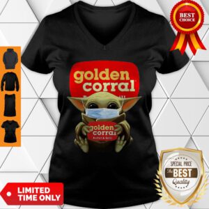 Star Wars Baby Yoda Mask Hug Golden Corral COVID-19 V-Neck