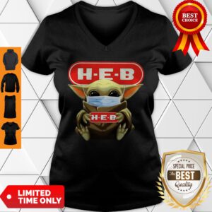 Star Wars Baby Yoda Mask Hug HEB COVID-19 V-Neck