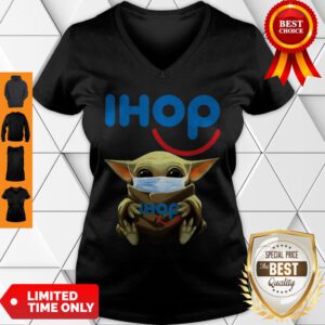 Star Wars Baby Yoda Mask Hug IHop COVID-19 V-Neck